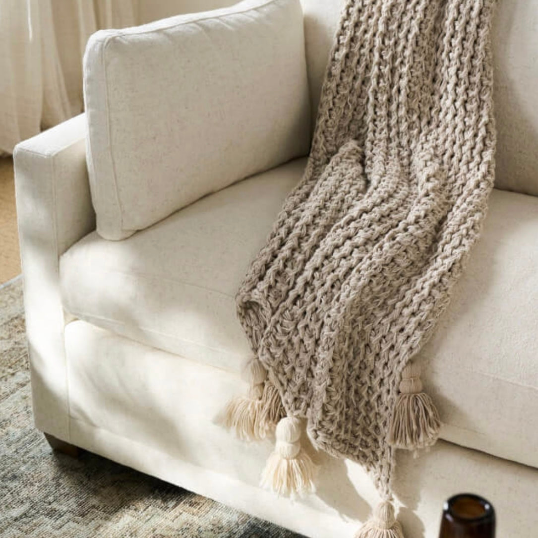 Rowe Furniture Sylvie Bone White Performance Fabric Bench Cushion 88” Sofa ~ Express Collection - Image 2