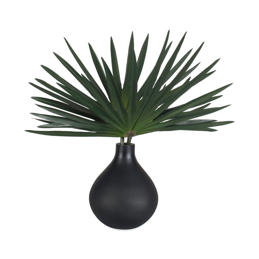 Uttermost Axis Palm Accent in Matte Black Teardrop Vase - Image 3