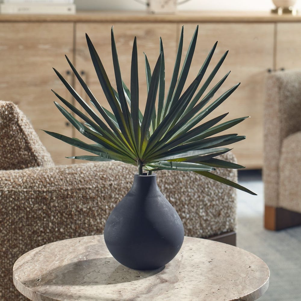 Uttermost Axis Palm Accent in Matte Black Teardrop Vase - Image 2