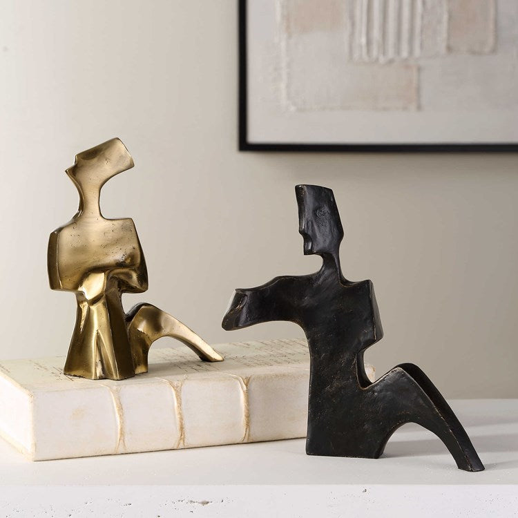 Uttermost Affection Bronze and Gold Set of 2 Sculptures - Image 1