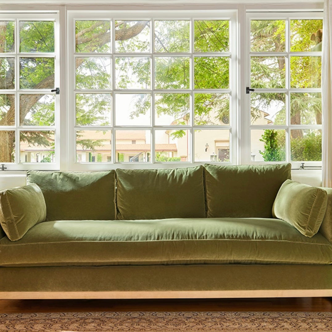 Rowe Furniture Leo Olive Velvet 86” Sofa ~ Express Collection - Image 2