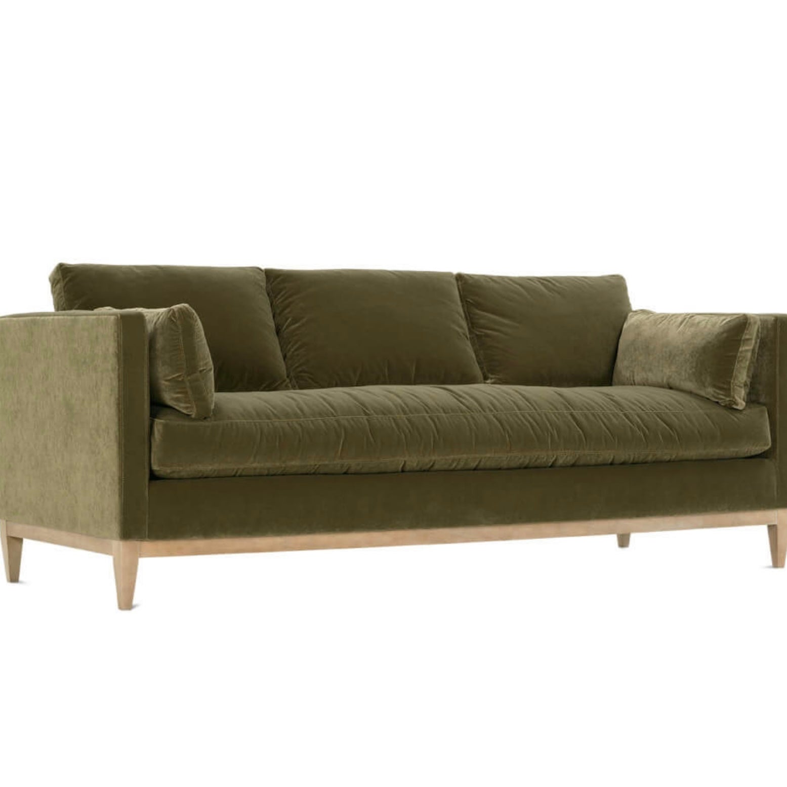Rowe Furniture Leo Olive Velvet 86” Sofa ~ Express Collection - Image 3