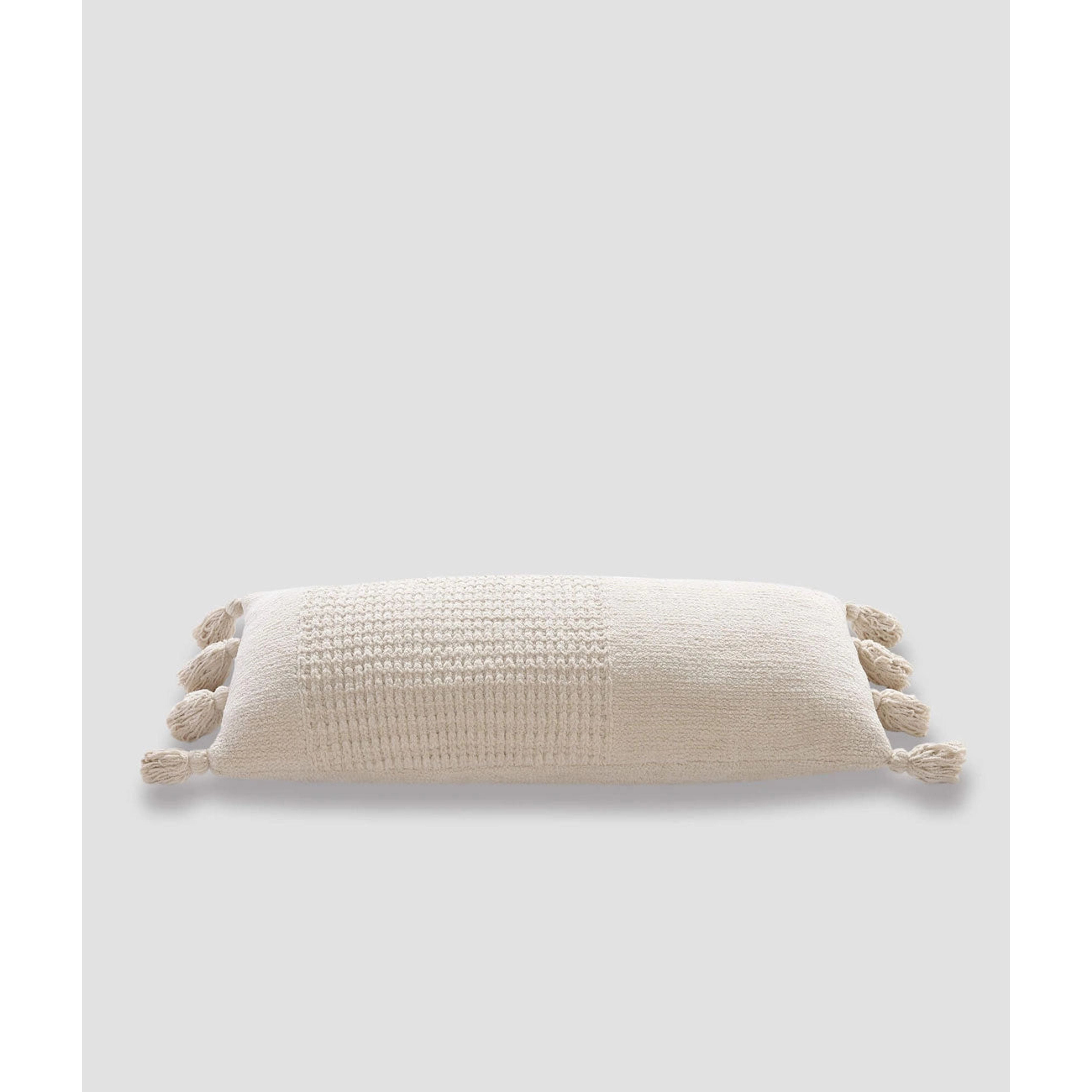 Sunday Citizen Sahara Tan Braided Pom Pom Lumbar Pillow 36 x 14 - Image 3