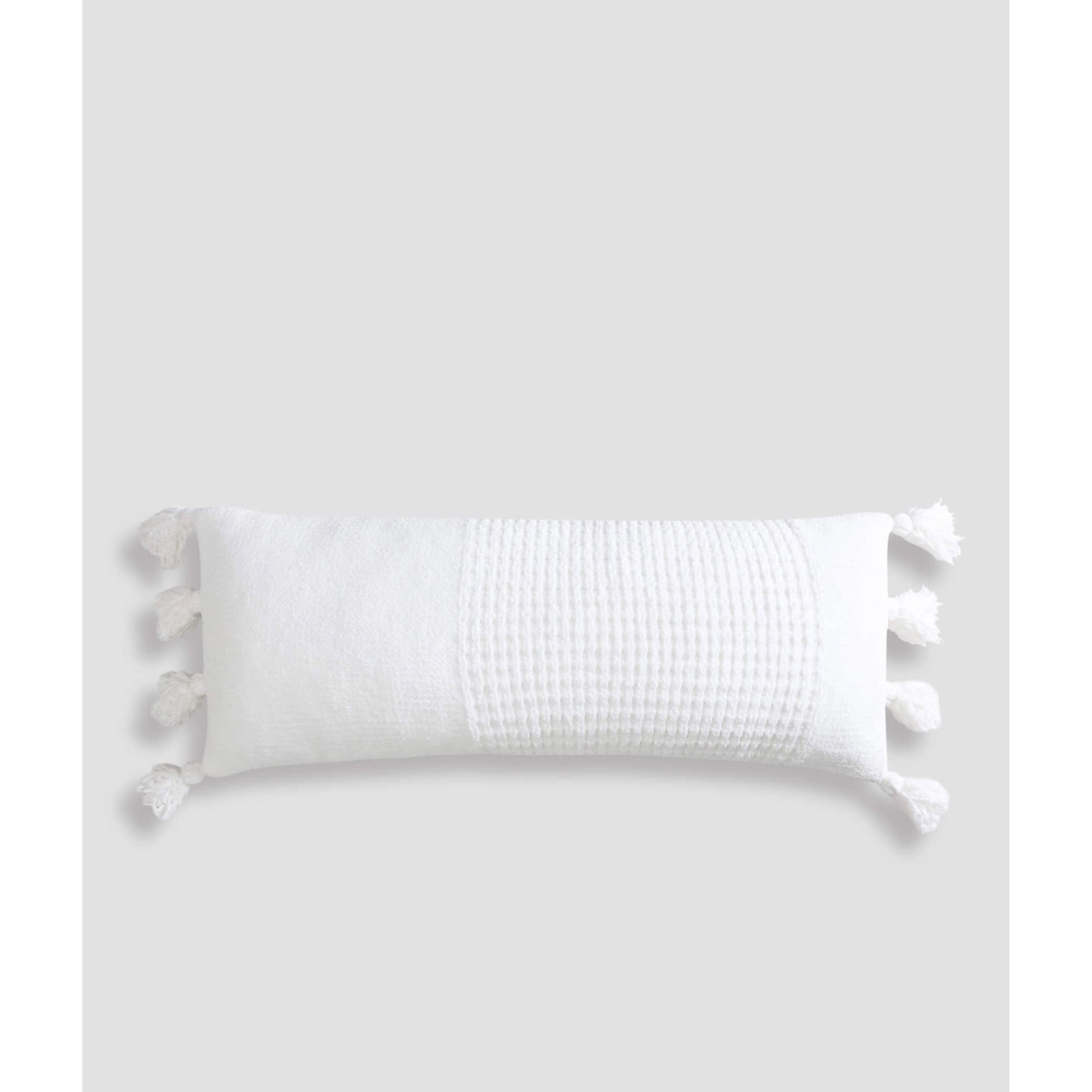 Sunday Citizen Off White Braided Pom Pom Lumbar Pillow 36 x 14