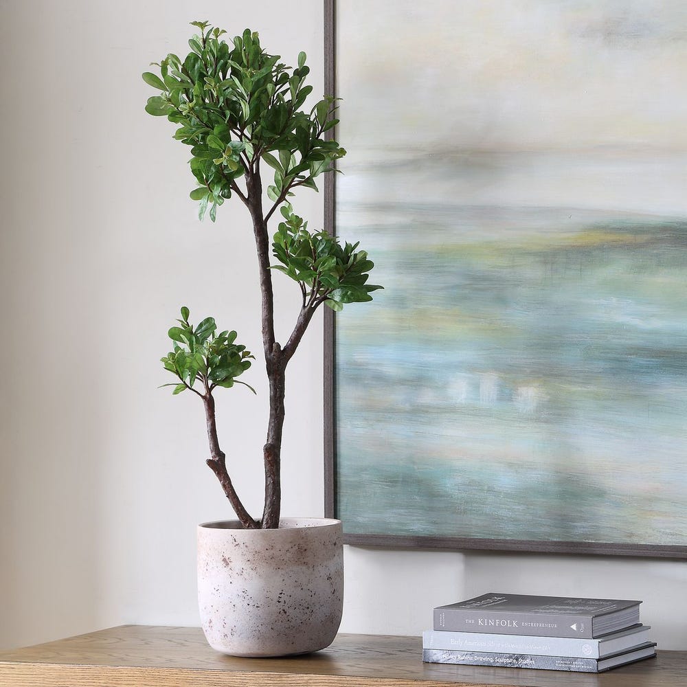 Uttermost Arbor Strawberry Tree In An Aged Ivory And Natural Texture Pot - Image 1