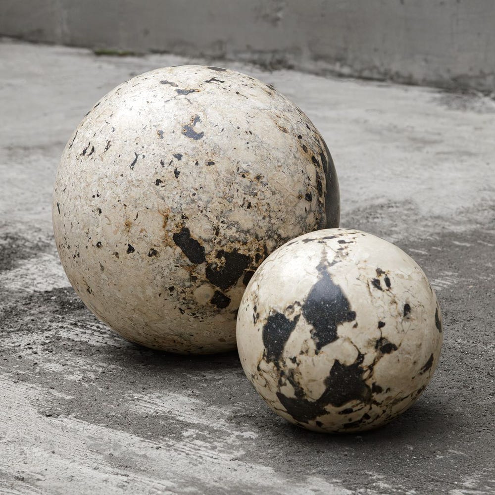 Uttermost Nouveau Stone Spheres ~ Set Of 2 ~ Indoor And Outdoor Use - Image 1