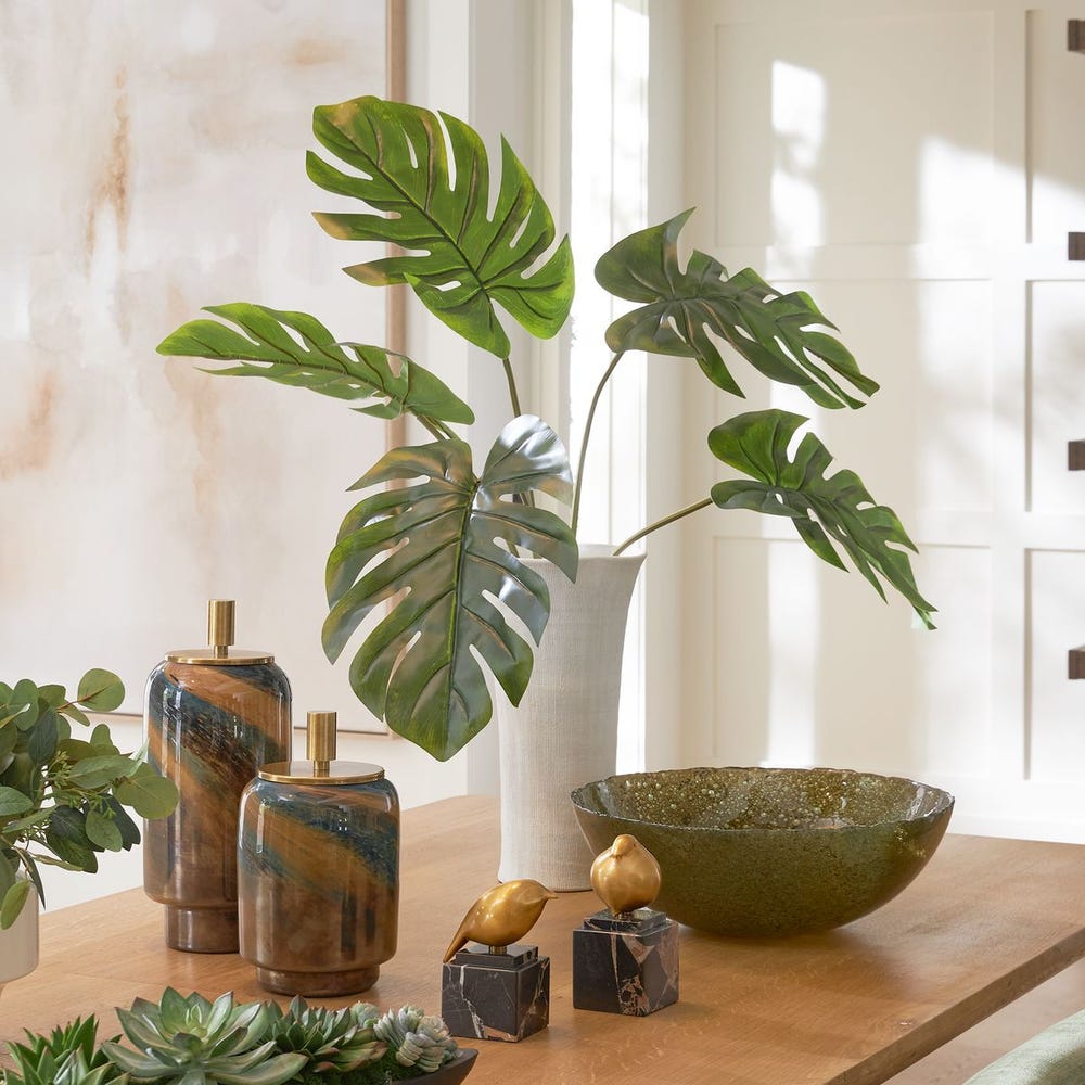 Uttermost Muse Monstera Modern Centerpiece - Image 1