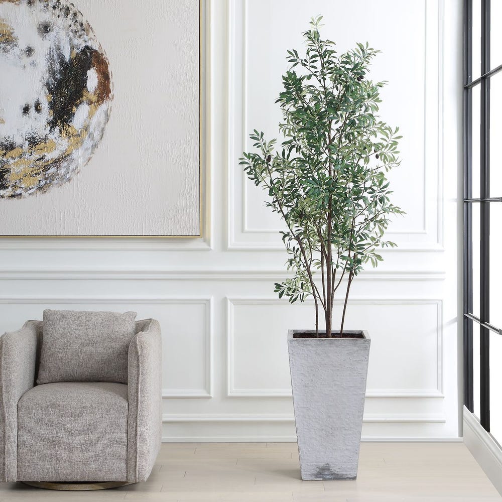 Uttermost Sonora Olive Tree In A Textured Gray Concrete Planter - Image 1