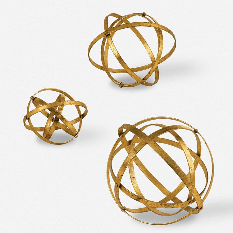Uttermost Stetson Spheres Gold Leaf  Set of 2 Objects - Image 2