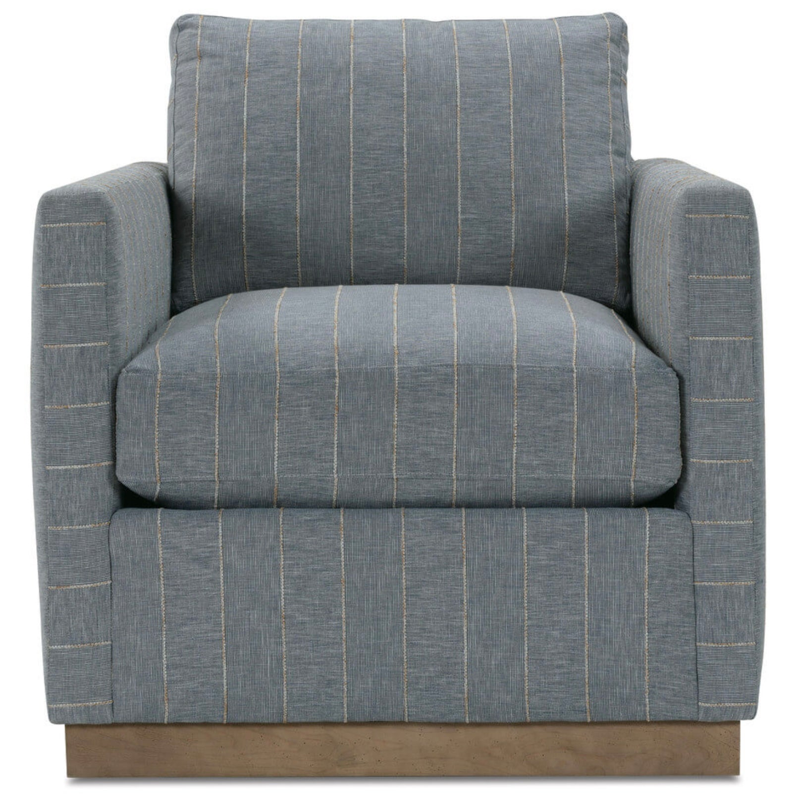Rowe Furniture Allie Indigo Stripe Swivel Chair ~ Express Collection - Image 2