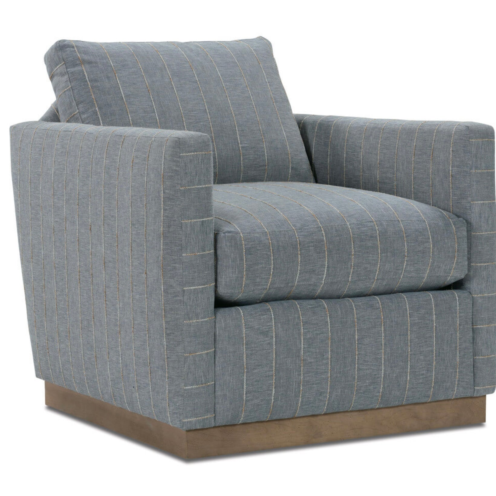 Rowe Furniture Allie Indigo Stripe Swivel Chair ~ Express Collection - Image 3