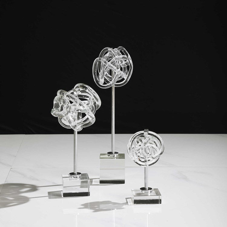 Uttermost Neuron Glass Knots Set of 3 Sculptural Objects - Image 2