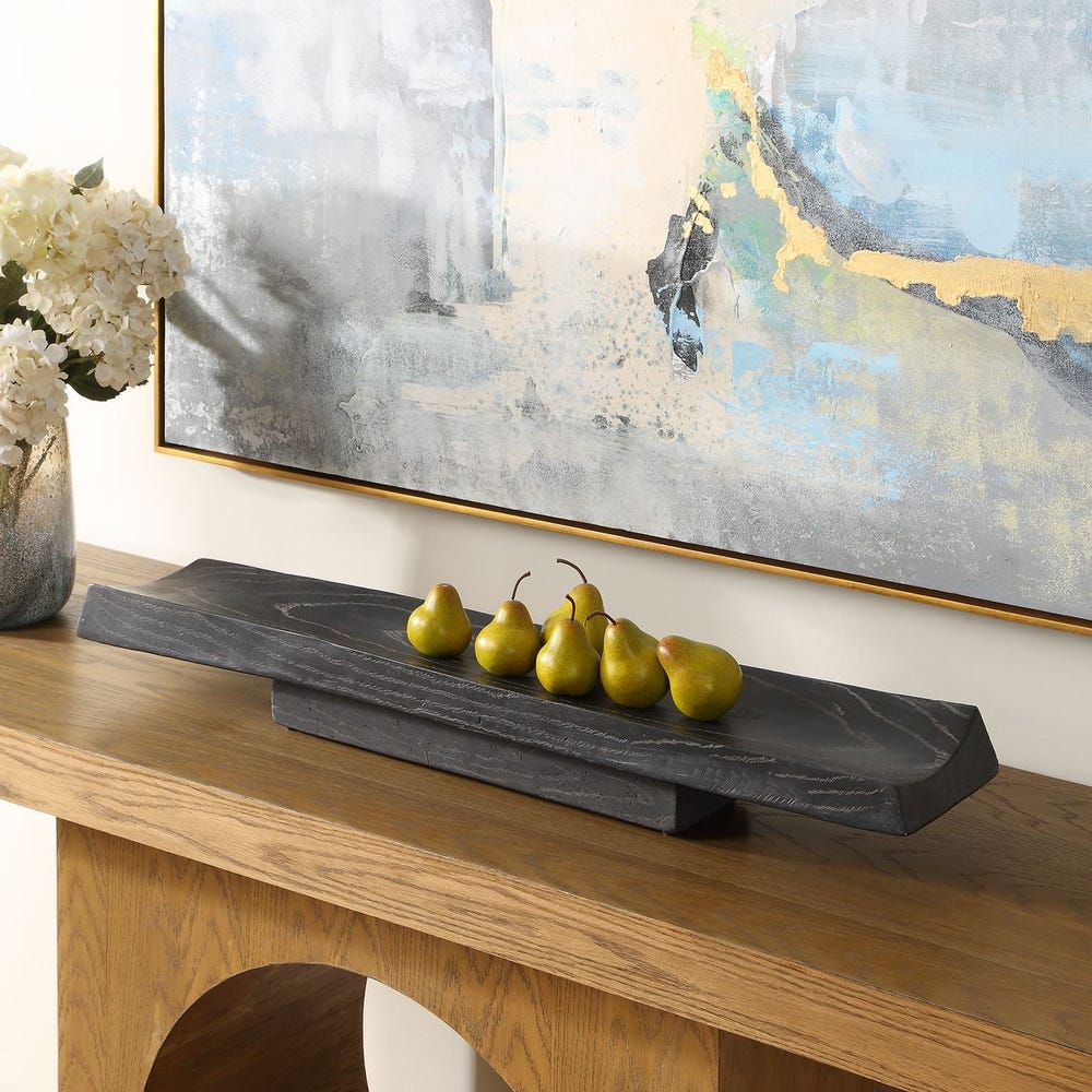 Uttermost Ciaran Deep Black Rustic Tray ~ Indoor And Outdoor Use - Image 1