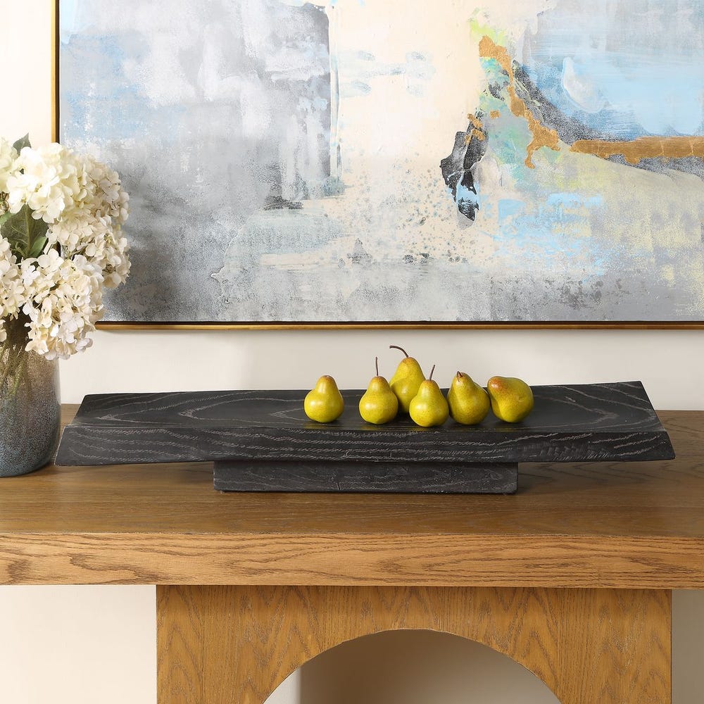 Uttermost Ciaran Deep Black Rustic Tray ~ Indoor And Outdoor Use - Image 2