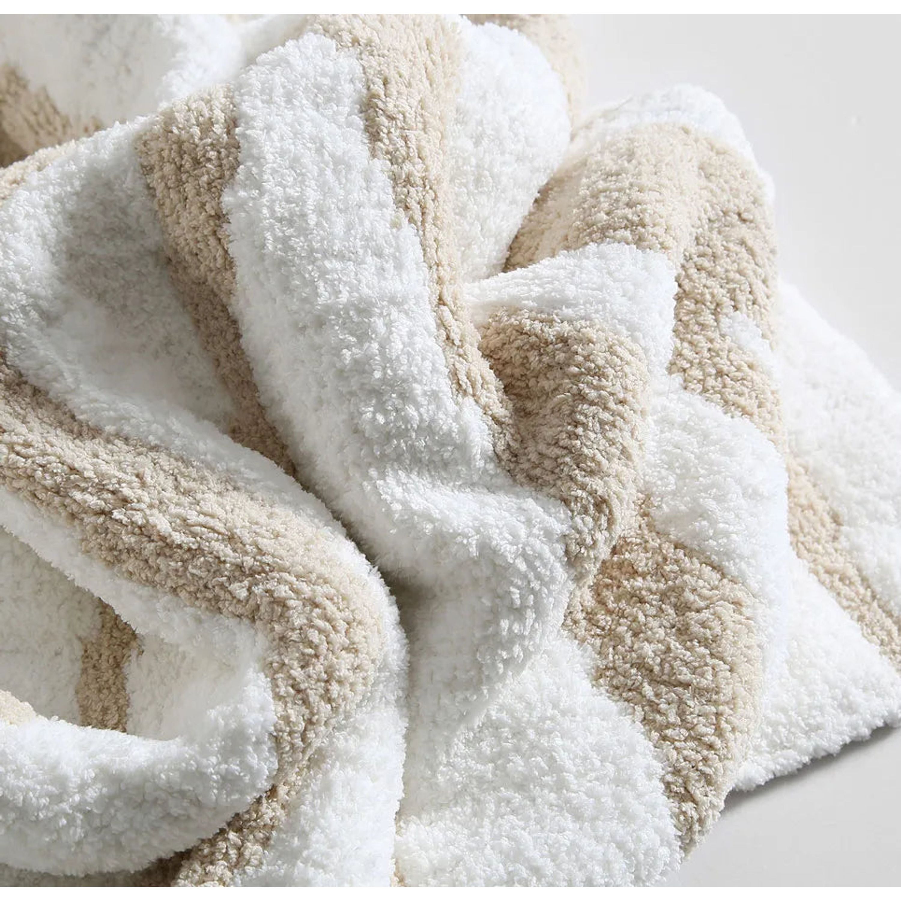 Sunday Citizen Sahara Tan and Off White Woodland Throw - Image 2
