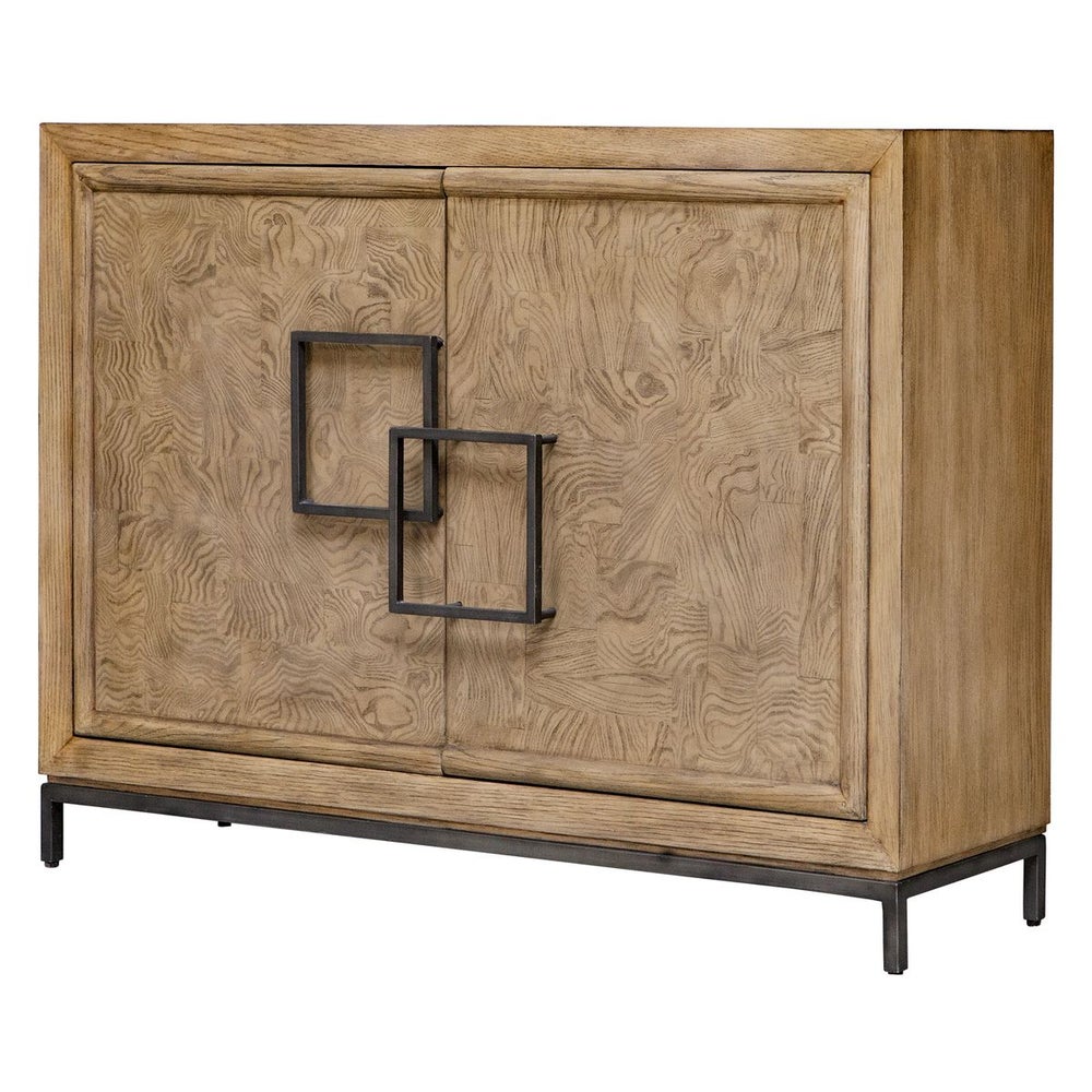 Uttermost Paltrow Rich Burl and Oak Wood 2 Door Cabinet - Image 2