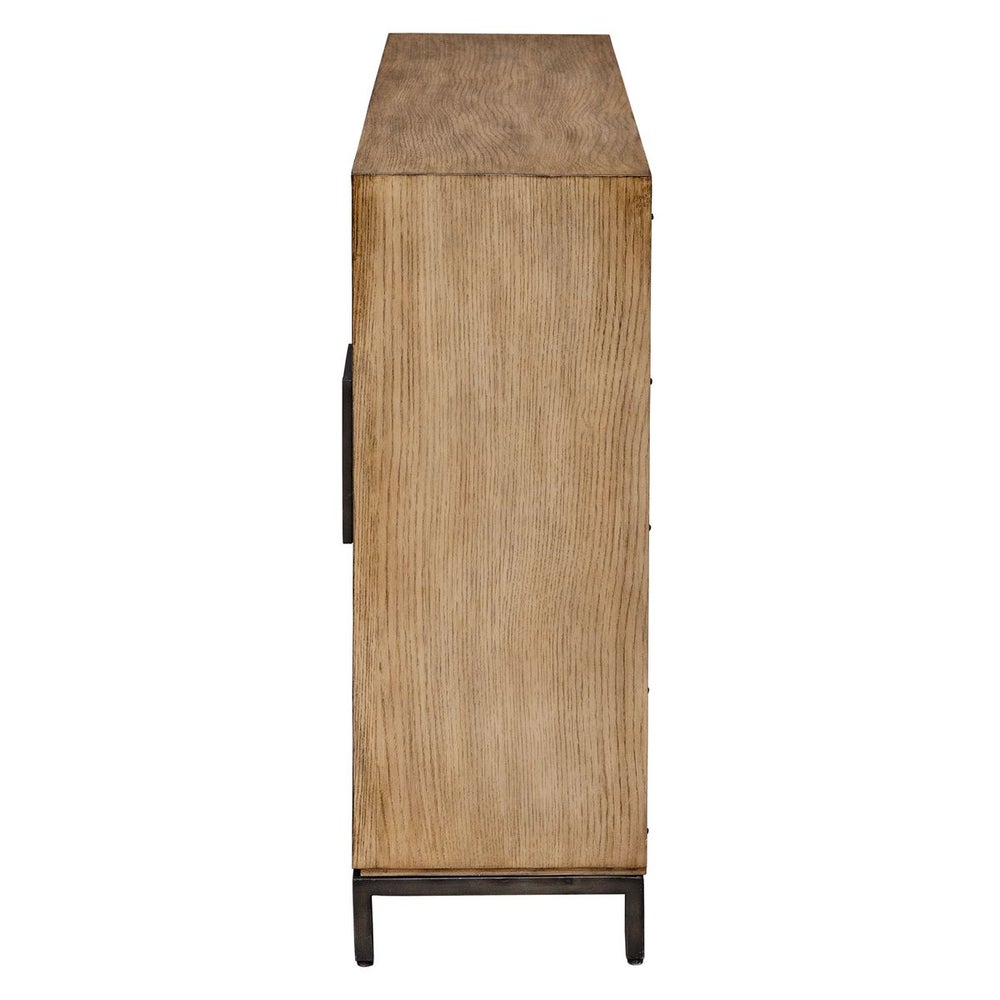 Uttermost Paltrow Rich Burl and Oak Wood 2 Door Cabinet - Image 3