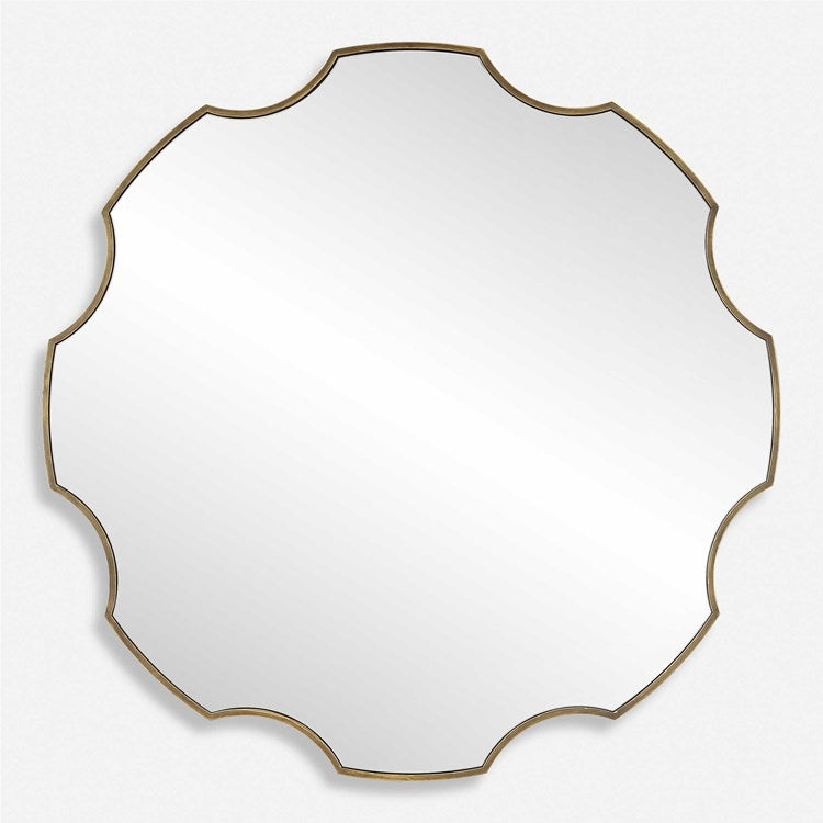 Uttermost Geared Up Antiqued Golden Bronze Round Mirror - Image 2