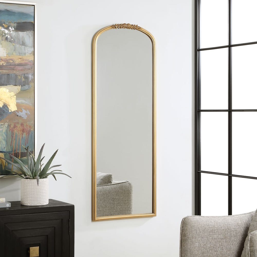 Casa Bella Living Tall Decorative Arched Antique Gold Mirror - Image 2