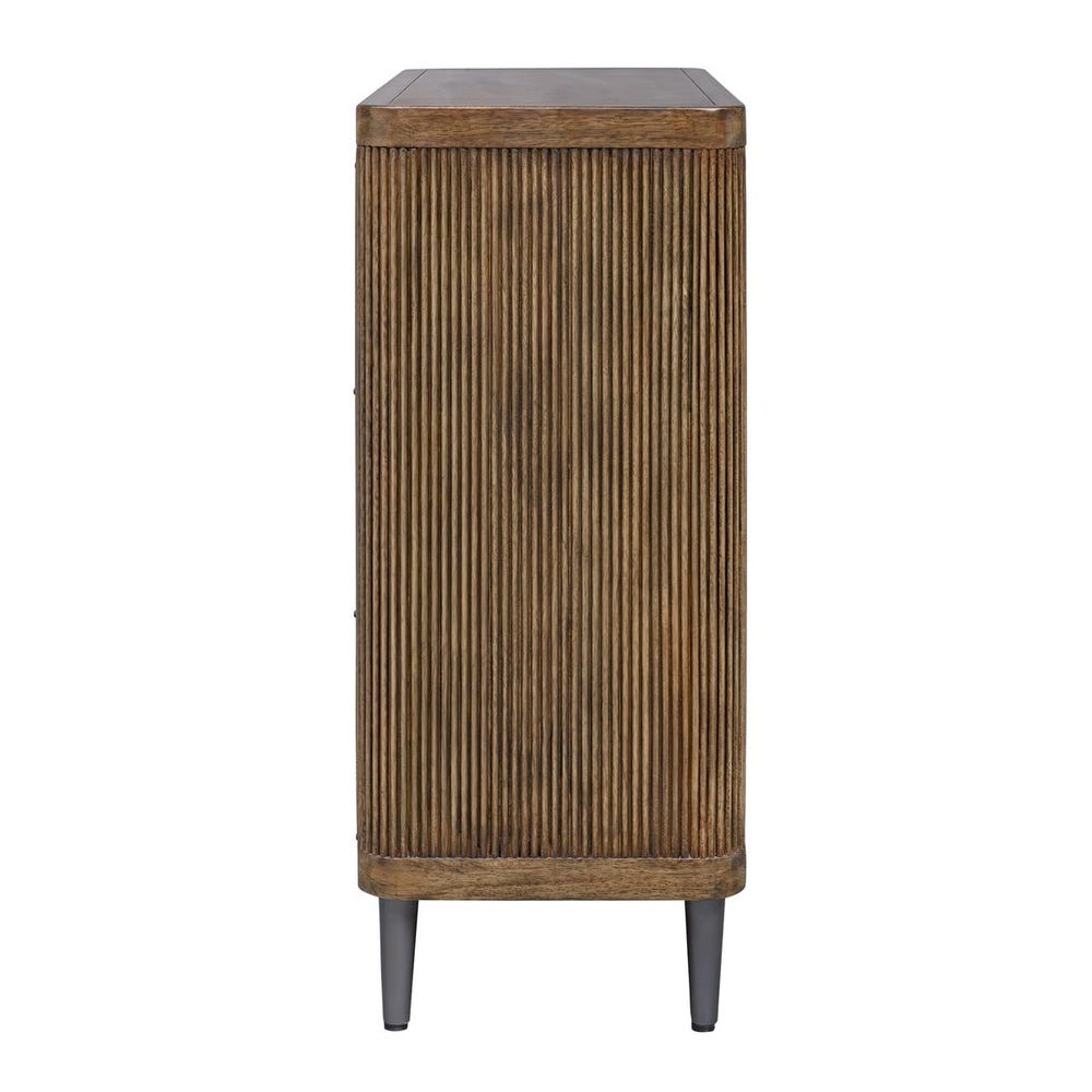 Uttermost Pinstripe Warm Walnut 2- Door Cabinet - Image 3