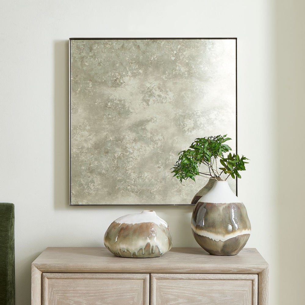 Uttermost Fredric Decorative Brushed Brass Square Mirror - Image 1