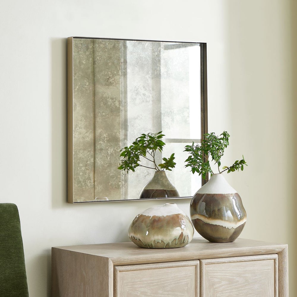 Uttermost Fredric Decorative Brushed Brass Square Mirror - Image 3
