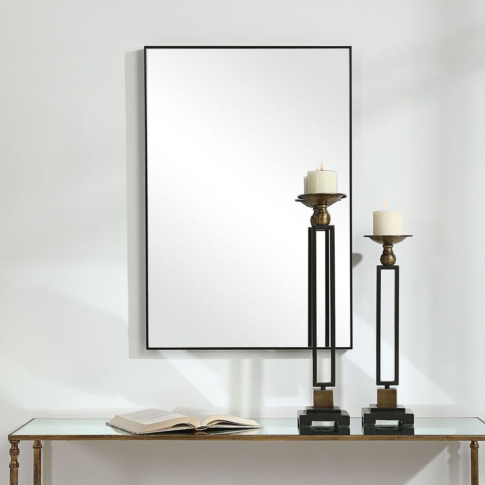 Casa Bella Living Thin Black Plain Mirror - Image 1