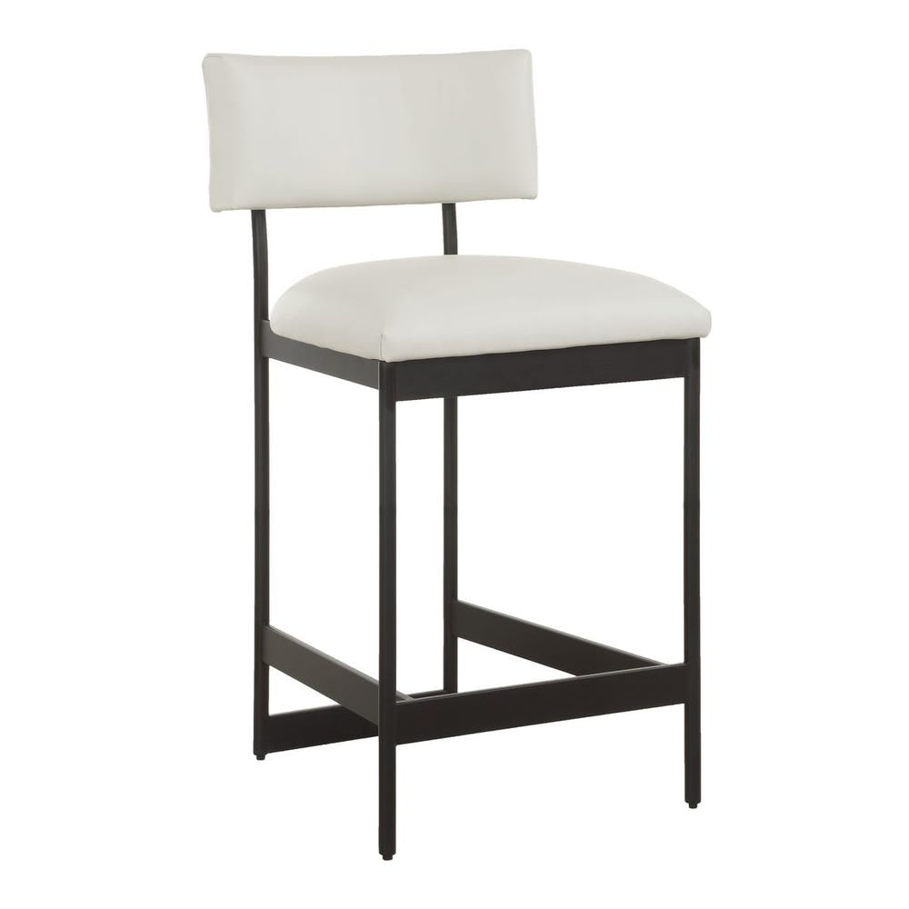 Uttermost Apsley Winter White Leather Counter Stool - Image 2