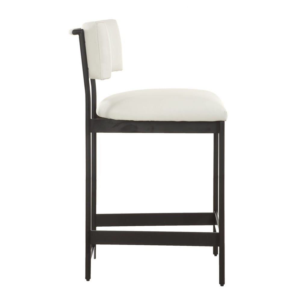 Uttermost Apsley Winter White Leather Counter Stool - Image 3