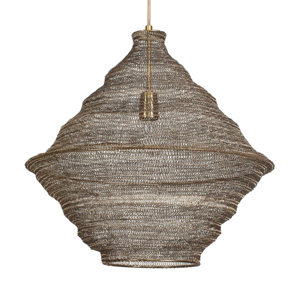 Uttermost Woven Antique Brass Sigh 1 Light Pendant - Image 3