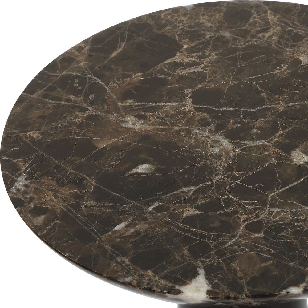 Uttermost Hastings Sleek Iron Accent Table With Brown Marble Surface - Image 3