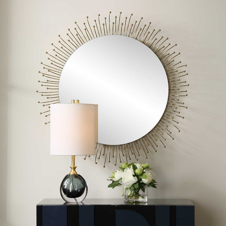 Uttermost Aga Gold Round Mirror - Image 1