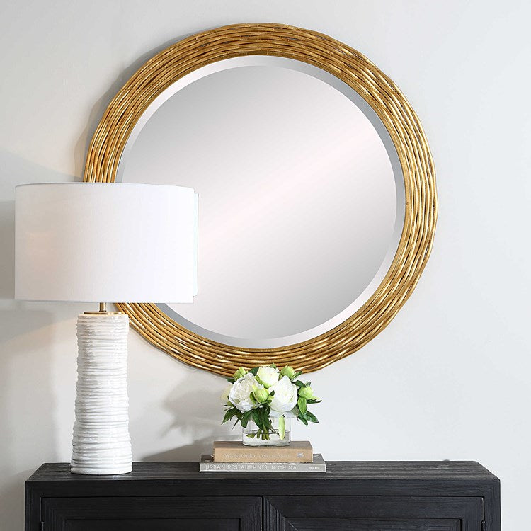 Uttermost Celeste Gold Iron Round Mirror - Image 1