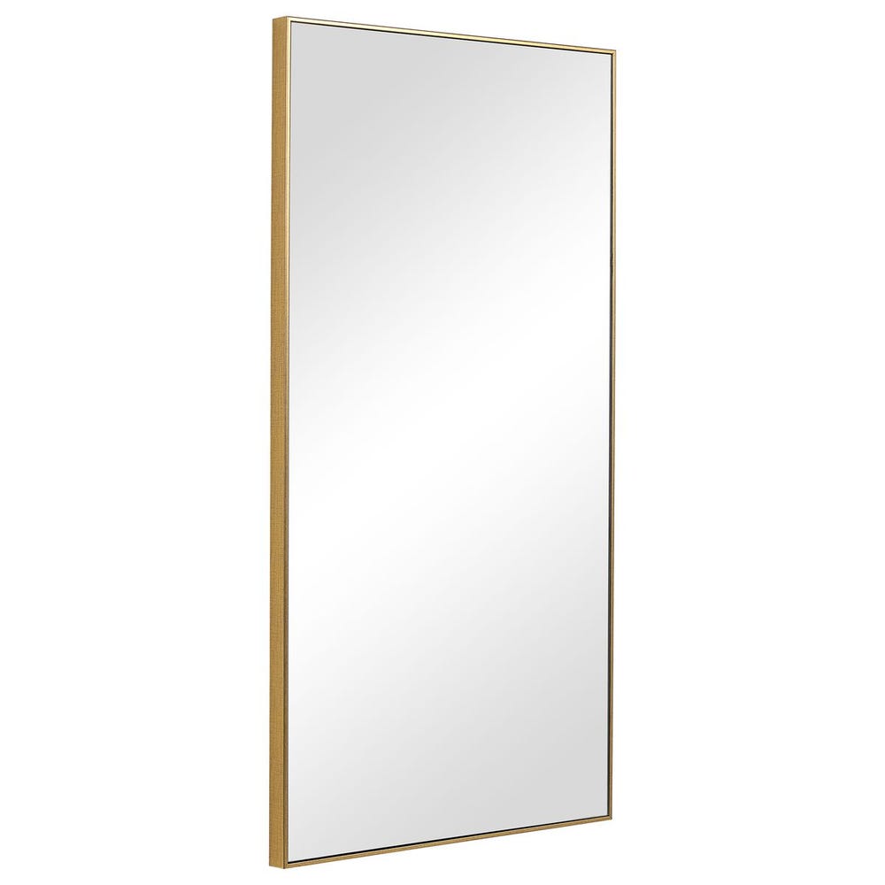 Casa Bella Living Contemporary Gold Finish Rectangular Mirror - Image 3