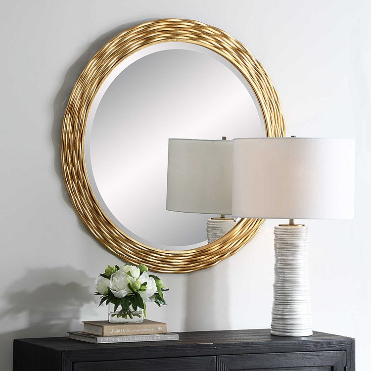 Uttermost Celeste Gold Iron Round Mirror - Image 3