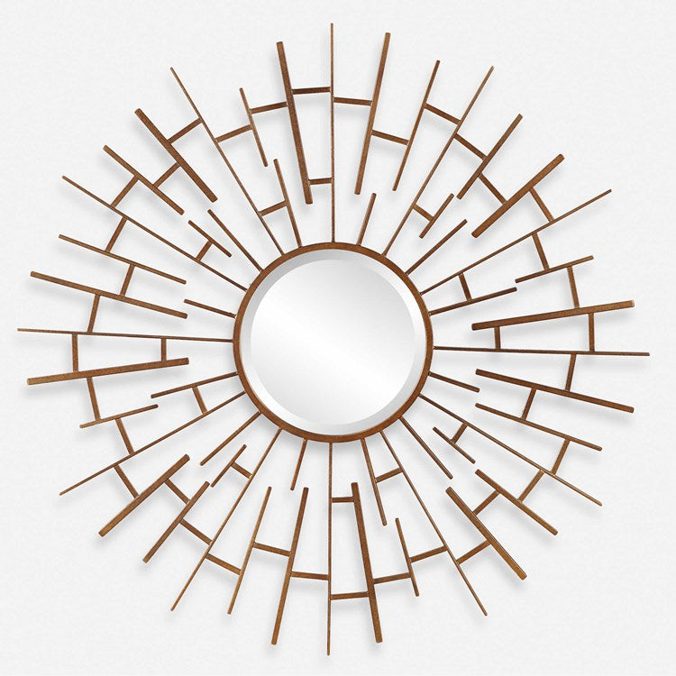 Uttermost Tangled Antiqued Golden Bronze Round Mirror - Image 2