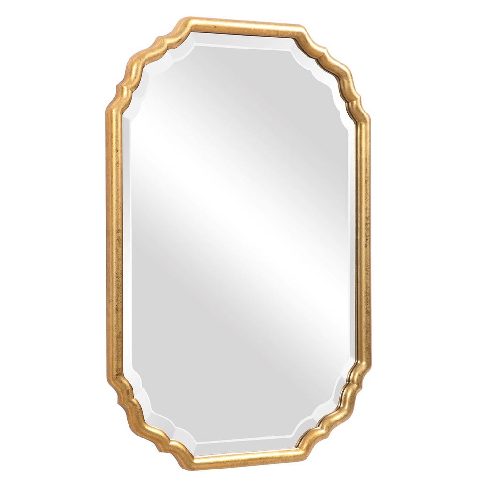 Casa Bella Living Lightly Antique Metallic Gold Leaf Vanity Mirror - Image 3
