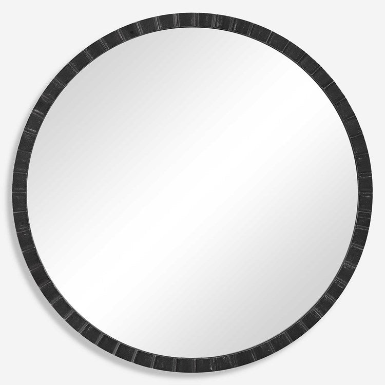 Uttermost Dandridge Black Iron Round Mirror - Image 2