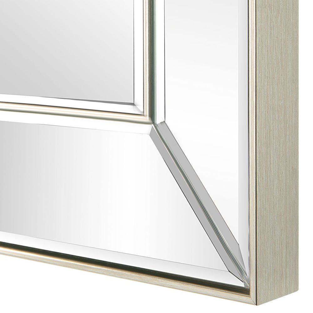 Casa Bella Living Rectangular Brushed Nickel Thin Inner Edge Beveled Mirror - Image 3