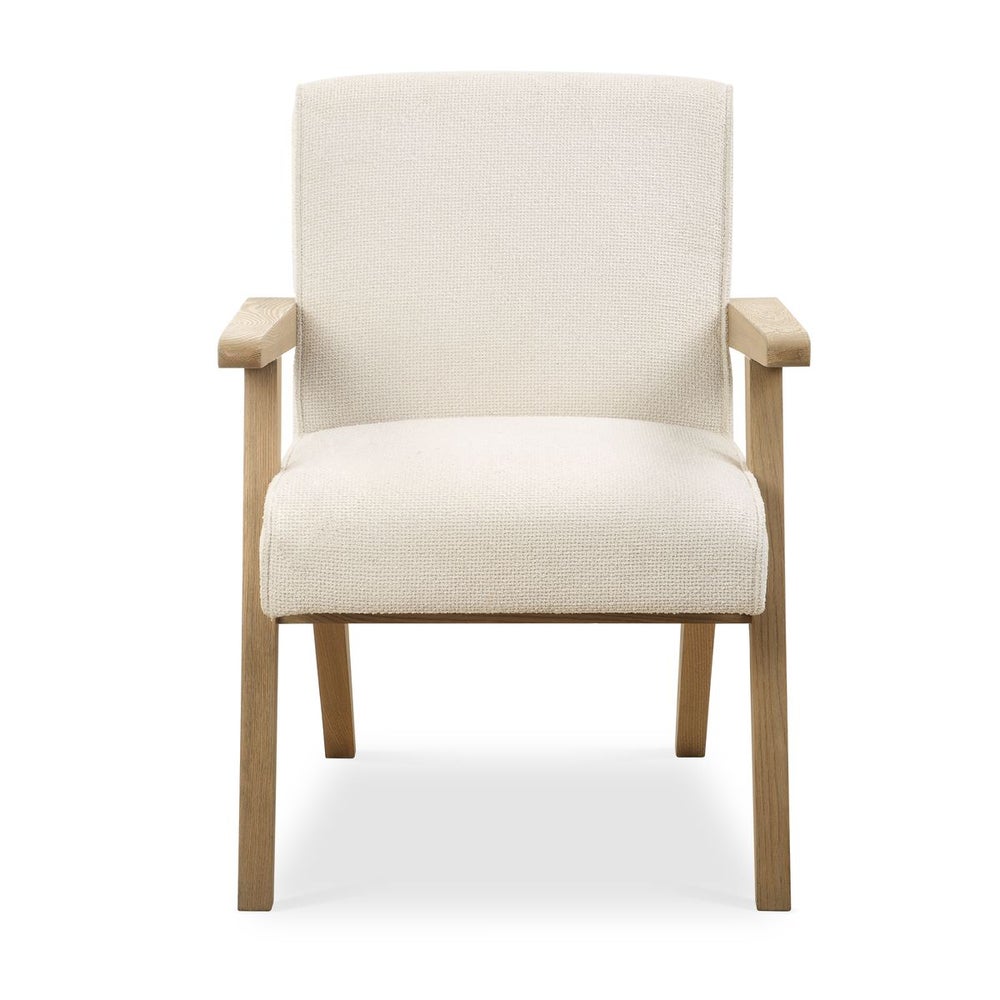 Uttermost Blakely Snow Toned Basketweave Fabric Dining Arm Chair - Image 3