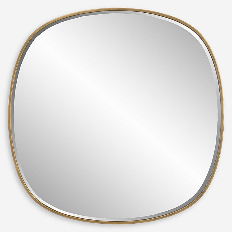 Uttermost Webster Antiqued Gold Iron Round Mirror - Image 2