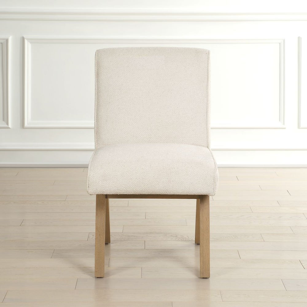 Uttermost Blakely Snow Toned Basketweave Fabric Armless Dining Chair - Image 2