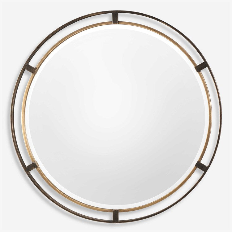 Uttermost Carrizo Rustic Bronze Iron Round Mirror - Image 2
