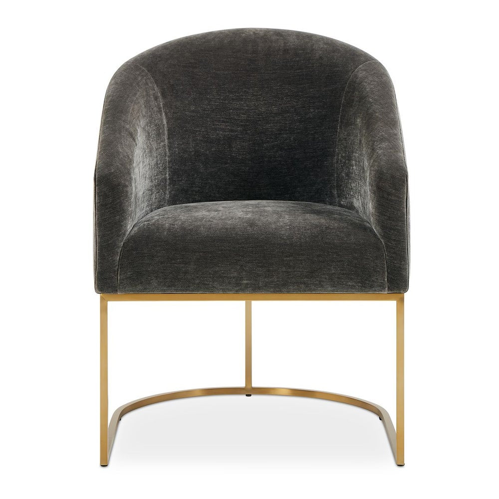 Uttermost Hanni Charcoal Velvet Barrel Style Dining Chair - Image 3