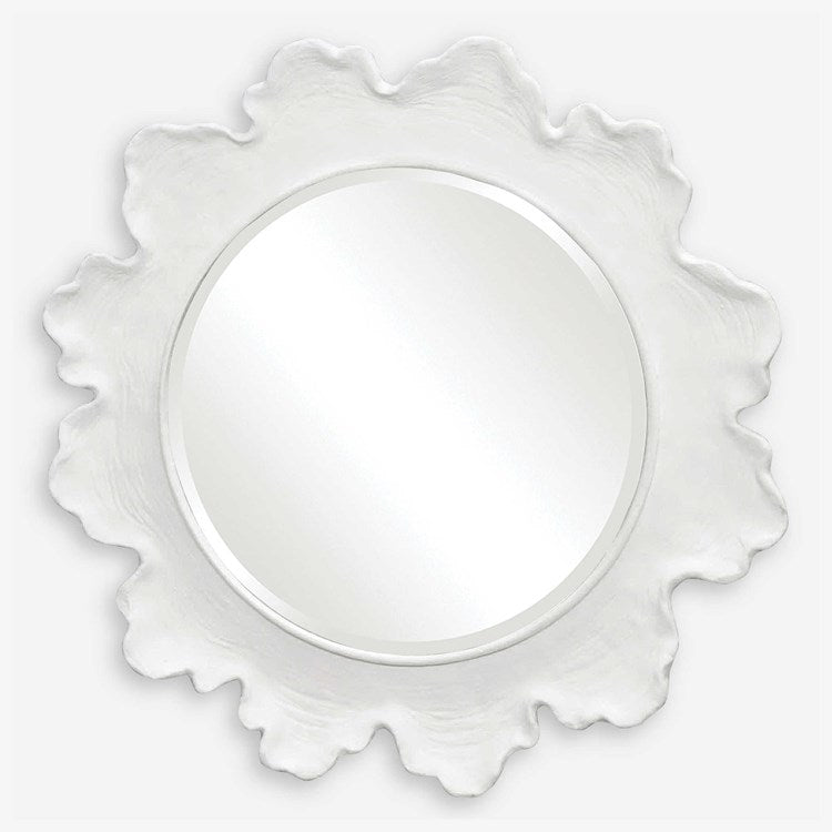 Uttermost Sea Coral White Round Mirror - Image 3