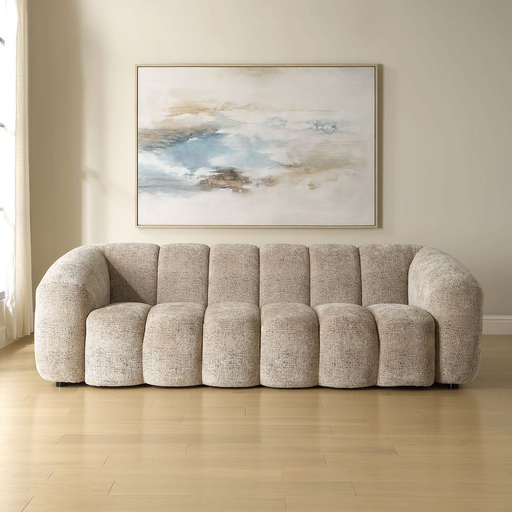 Uttermost Modella Modern Chenille Channeled Sofa - Image 3