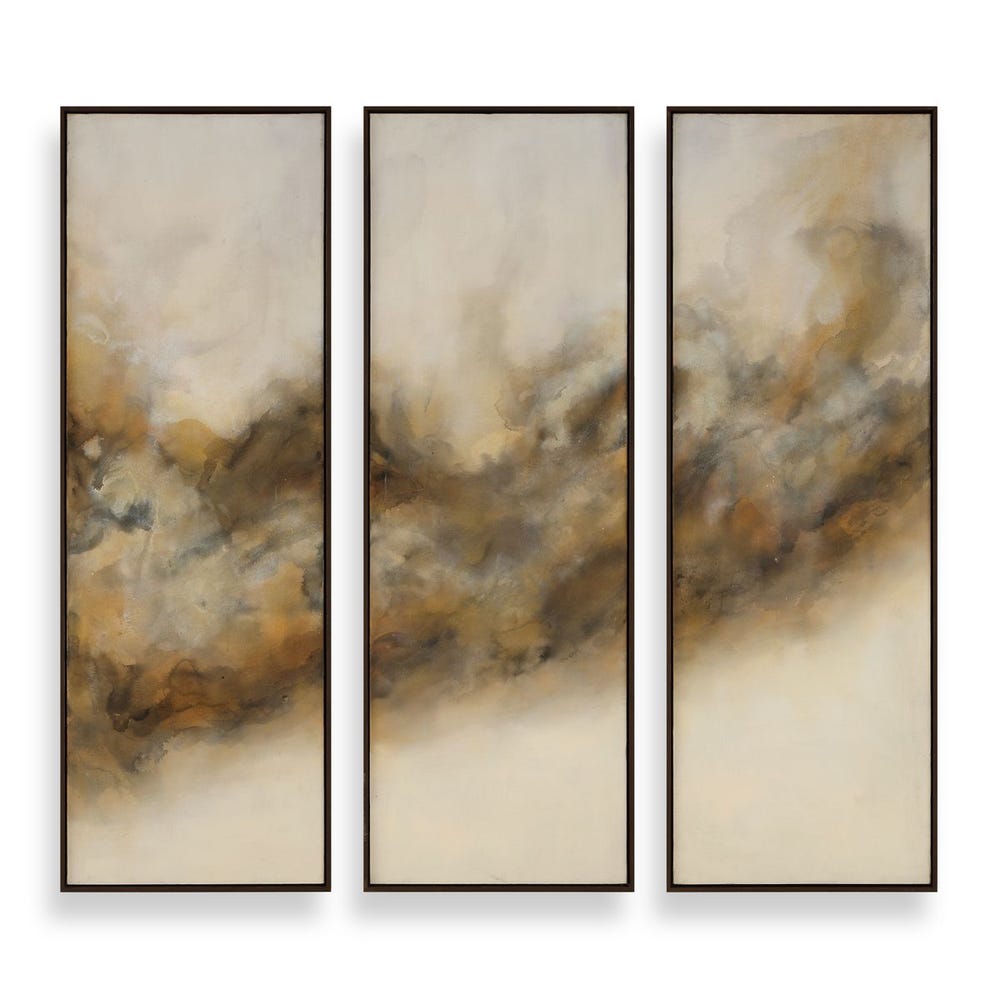Uttermost Smoke Break Hand Painted Canvases ~ Set Of 3 - Image 3