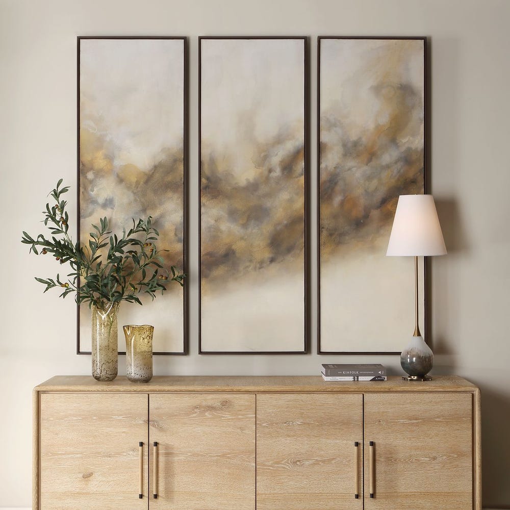 Uttermost Smoke Break Hand Painted Canvases ~ Set Of 3