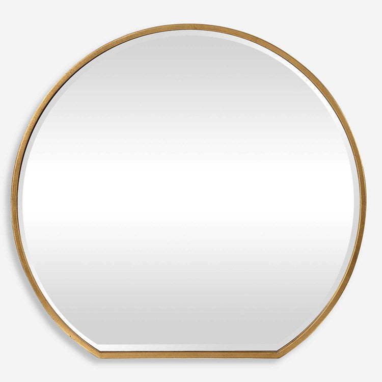 Uttermost Cabell Metallic Gold Leaf Iron Round Mirror - Image 3
