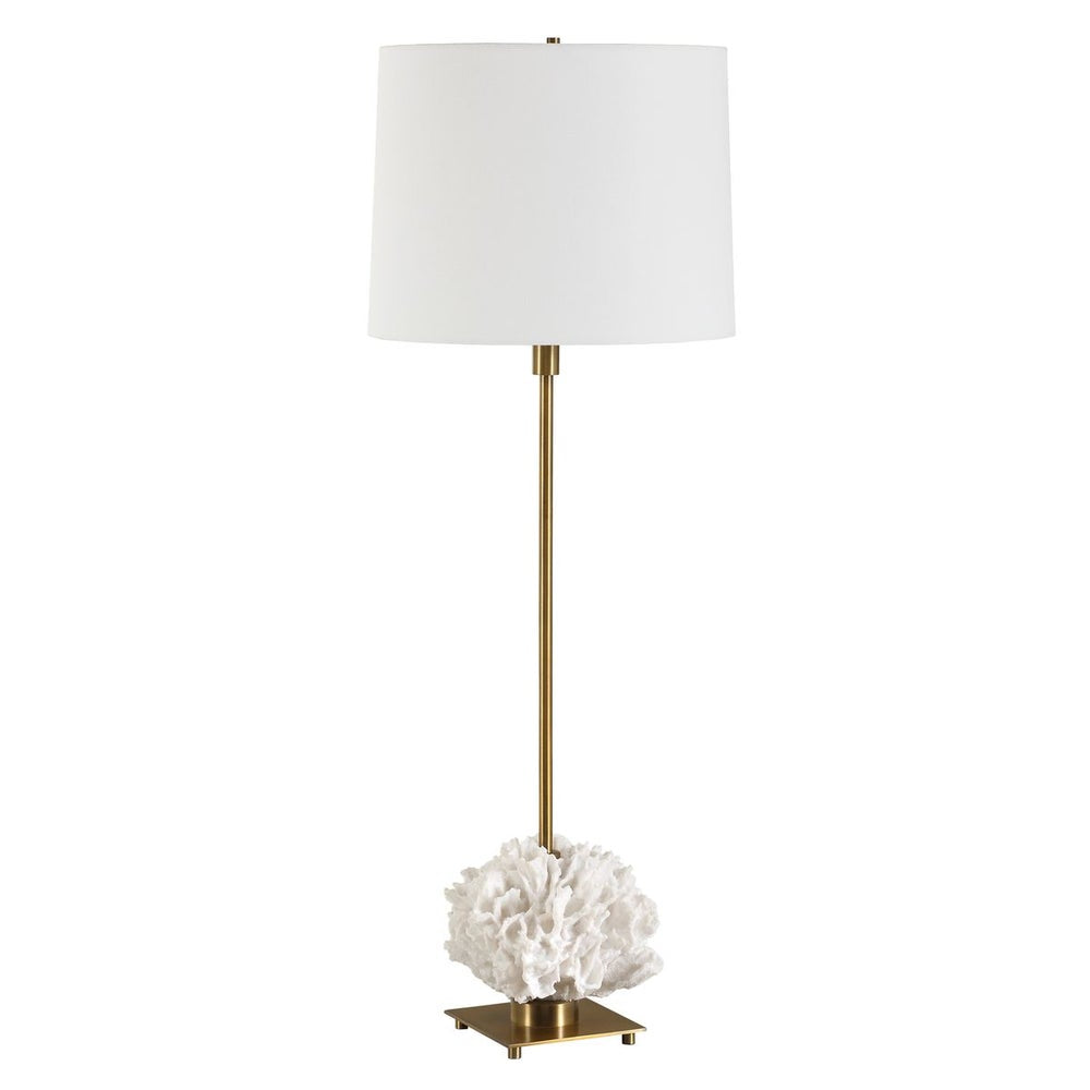 Uttermost Caronia Ivory Toned Coral Sculpture Buffet Lamp With Linen Shade - Image 3